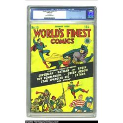 World's Finest Comics #10 (DC, 1943) CGC GD/VG 3.0 Cream to off-white pages....