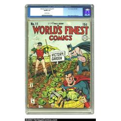 World's Finest Comics #11 (DC, 1943) CGC FN 6.0 Off-white pages....