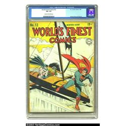 World's Finest Comics #12 (DC, 1943) CGC VG+ 4.5 Cream to off-white pages. Superman, and Batman a...