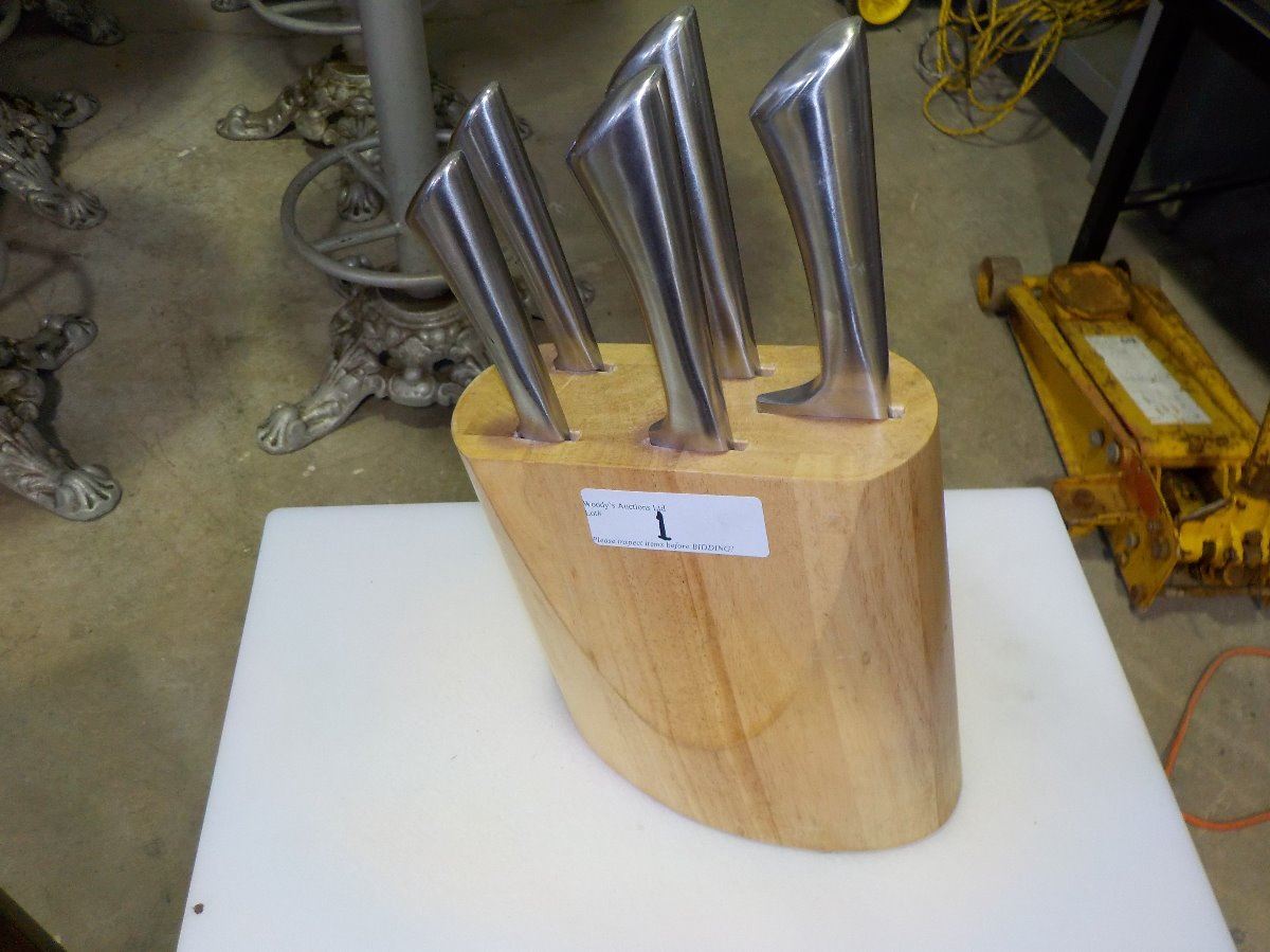 5PC PADERNO KNIFE SET W/ BLOCK