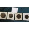 Image 2 : Lot of British Copper: 1862 Half Cent VG, 1860 Large Cent VG, 1864 Large Cent AG, & 1875 Large Cent 