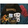 Image 2 : "AAHMES" Fez with Gold-embroidered letters & Pink tassle; (20) different Military Patches & Items; &