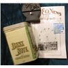 Image 2 : Metal Tin "Bank Note Five Cents Cigars" (empty); Rubber Wire Stabilizer from the Original "BIG ELI" 