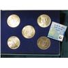 Image 2 : Felt-lined Box (not the appropriate box) with Five Silver Dollars including: (2) 1921 P & (1) D Morg