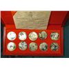 Image 1 : 1969FM-NI Republic of Tunisia Sterling Silver Ten-Piece Proof Set in original box of issue with lite