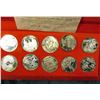 Image 2 : 1969FM-NI Republic of Tunisia Sterling Silver Ten-Piece Proof Set in original box of issue with lite