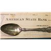 Image 2 : Denver Colorado Sterling Silver Souvenir Spoon; April 10, 1912 American State Bank Check.