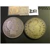 Image 1 : 1901 P & 1901 O U.S. Barber Half Dollars. Both Good. Rims slightly weak on the latter.