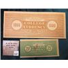 Image 1 : .25c & $1000  "For Use In 20th Century Bookkeeping & Office Practice College Currency". $1000 is Unl
