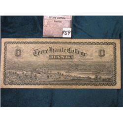 $100 "C" Note "Terre Haute College Bank" "Main Hall of Terre Haute Commercial College Isbell & Mille