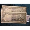 Image 1 : (2) Philippines ND (1944) Japanese Occupation, WW II 500 Peso Bank Notes. Pick # 114. VG-F.