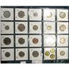 Image 2 : (20) World Coins in a Plastic Page, identified in 2" x 2"s. Includes Portugal, Spain, Thailand, Turk