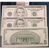 Image 2 : (3) Consecutive Serial Number Series 1999 $5 Federal Reserve Notes. All "STAR" Replacement notes, sl