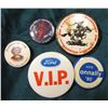 Image 1 : (5) Antique Pin-backs "Columbian Souvenir Christopher Columbus"; "Vote Connally '08"; "1866 1966 A C