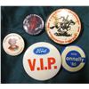 Image 2 : (5) Antique Pin-backs "Columbian Souvenir Christopher Columbus"; "Vote Connally '08"; "1866 1966 A C