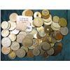 Image 2 : (100) Mixed Foreign Coins, includes at least one Nazi Germany piece with a Swastika.