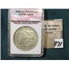 Image 1 : 1898 P Morgan Silver Dollar in an "ANGS MS 66" holder, although their grading is atrocious, use your