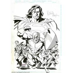 Kieron Dwyer and Karl Kesel - Original Poster Art for Guardians of Metropolis (DC, 1999)....