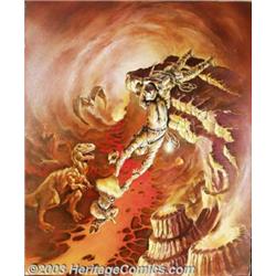 Frank Brunner - Original Painting, "Journey to the Center of the Earth" (undated)....