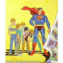 Wayne Boring - Original Painting, Recreation of "Superboy #1" (DC, 1982). Although Wayne Boring h...