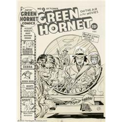 Jack Kirby and Joe Simon - Original Cover Art for Green Hornet #9 (Harvey, 1942). Britt Ried, cou...
