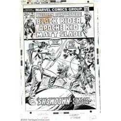 Larry Lieber - Original Cover Art for Western Gunfighters #15 (Marvel, 1973). The Apache Kid take...