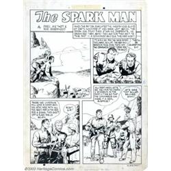 Fred Methot - Original Art for Sparkler Comics #18, page 1 (United Features, 1943). Spark Man was...