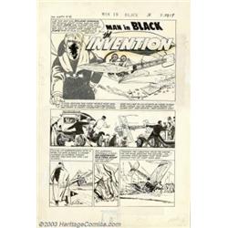 Bob Powell - Original Art for Man in Black #3, Complete 5-page Story  The Invention  (Harvey, 195...