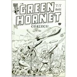 Jerry Robinson - Original Cover Art for Green Hornet #24 (Harvey, 1945)....