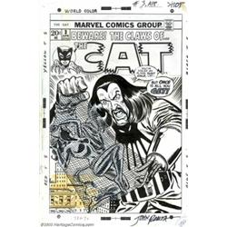 John Romita and Rich Buckler - Original Cover Art for The Cat #3 (Marvel, 1973). The Cat is caugh...