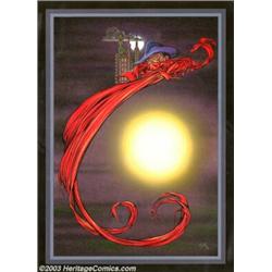Scott Rosema - Original Painting "The Shadow" (1993). The Shadow, Master of Men, looks out on a s...