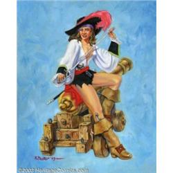 Richard Becker - Original Art Painting for Tease #5 "Gunner's Mate" (Pure Imagination, 1998). Thi...