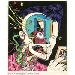 Charles Burns - Signed Print, "Inside Elvis," numbered 42 of 120 (undated). <B>Raw Comix and <B>M...