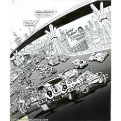 Spain Rodriguez - Original Art Panel Page for the Collected Trashman, page 6 (Red Mountain Tribe...