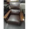 Image 1 : Leather Seat, Mission Oak Frame Recliner