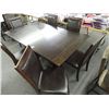 Image 1 : Plank Wood Style Dining Table w/6 Chairs