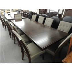 Wood Dining Table w/10 Upholstered Chairs - Scratches