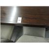 Image 2 : Wood Dining Table w/10 Upholstered Chairs - Scratches