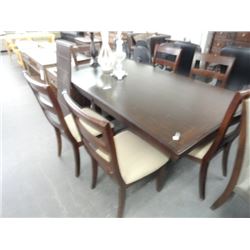 Wood Table w/6 Slatback Chairs