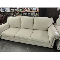 Nail Trim Fabric Sofa, Loveseat, Ottoman Set