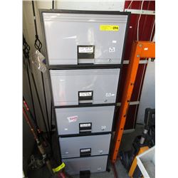 Plastic 5 drawer filing cabinet - used