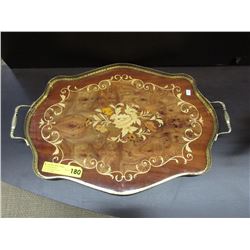 Vintage - Italian inlaid wood tray