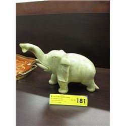 Carved green soapstone elephant
