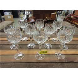 10 Pinwheel crystal wine glasses