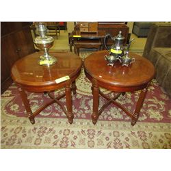 Pair of wood end tables
