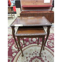Vintage -  2 Piece Walnut Nesting Table Set