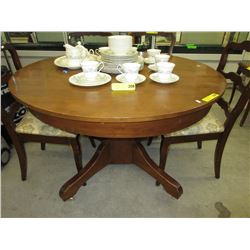 Vintage Canadiana Maple Pedestal Dining Table