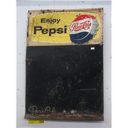 1940's "Enjoy Pepsi" Advertising Chalkboard Sign