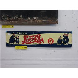 Vintage Pepsi Cola Tin Sign - 1980's Reproduction
