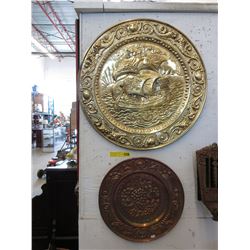 2 Vintage metal wall plaques